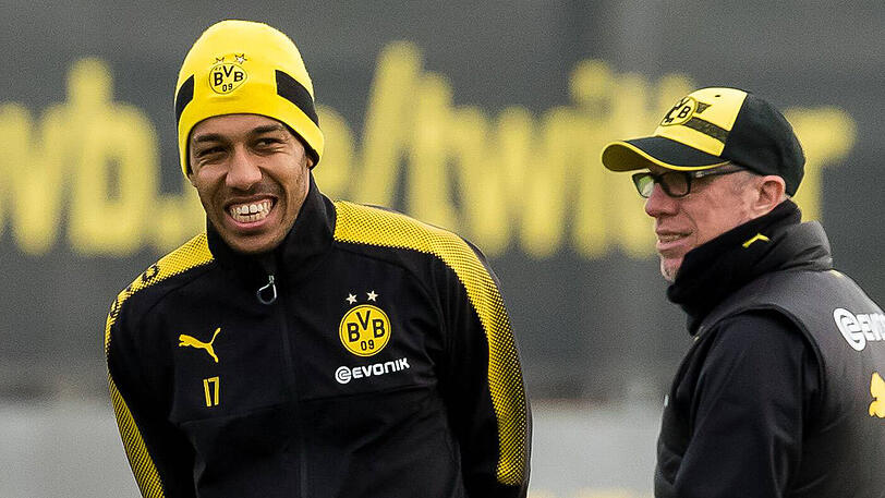 BVB-Trainer Stöger hofft, dass Aubameyang zumindest kurzfristig wieder für mehr Torgefahr sorgen kann.