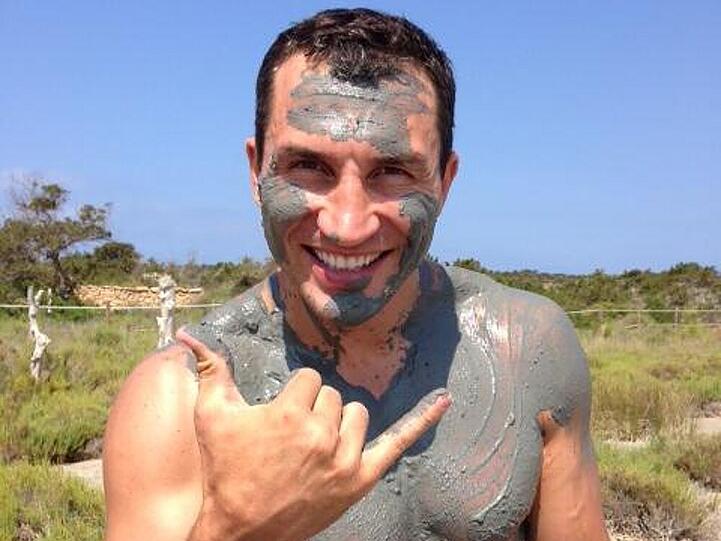 Wladimir Klitschko nach seinem Schlammbad