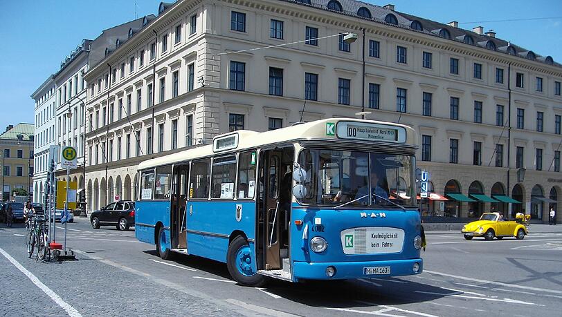 Auch er fährt heute: Ein alter MVG-Bus, Bujahr 1967. Auch er fährt heute: Ein alter MVG-Bus, Bujahr 1967.