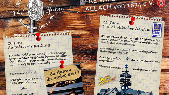 Die Feuerwehr Allach feiert heuer ihren 140. Geburtstag. Die Feuerwehr Allach feiert heuer ihren 140. Geburtstag.