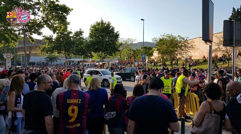 Einstimmung auf einen großen Champions League-Abend: Die Bilder aus Barcelona.