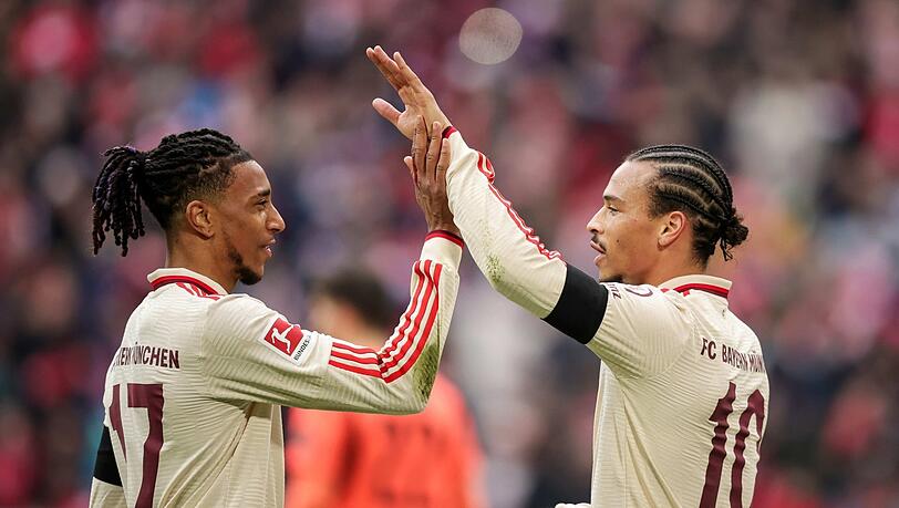 Prägende Figuren beim Heimsieg der Bayern gegen St. Pauli: Michael Olise (l.) und Leroy Sané.