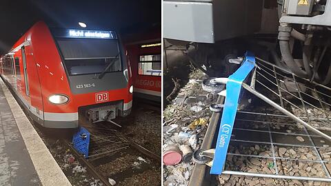 Am Bahnhof Freising musste eine S-Bahn notbremsen, weil ein Rollwagen im Gleis lag.