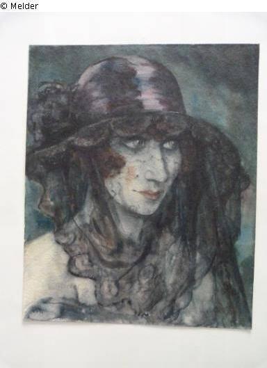 Otto Griebel: «Die Verschleierte», Aquarell, 1926.