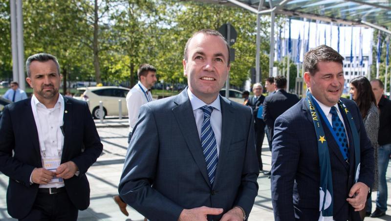 Manfred Weber, Europawahl-Spitzenkandidat, kommt zur gemeinsamen Abschlusskundgebung zur Europawahl von EVP, CDU und CSU. Foto: Sina Schuldt Manfred Weber, Europawahl-Spitzenkandidat, kommt zur gemeinsamen Abschlusskundgebung zur Europawahl von EVP, CDU und CSU. Foto: Sina Schuldt