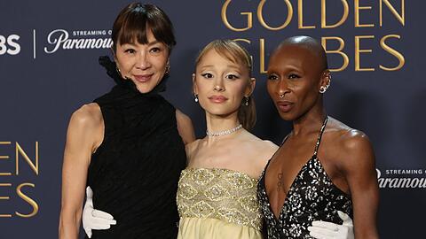 Die Musical-Verflimung "Wicked" (v.l.n.r. Michelle Yeoh, Ariana Grande und Cynthia Erivo) räumte bei den Globes ab und heimste auch jetzt fünf Nominierungen ein.