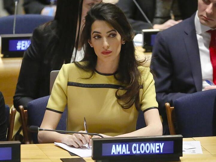 Amal Clooney, Rechtsanwältin und Ehefrau des Schauspielers George Clooney. Foto: Bebeto Matthews/AP/Archivbild
