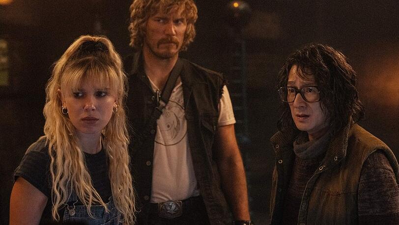 Volle Star-Power für "The Electric State": Millie Bobby Brown, Chris Pratt und Ke Huy Quan (v.l.n.r.).