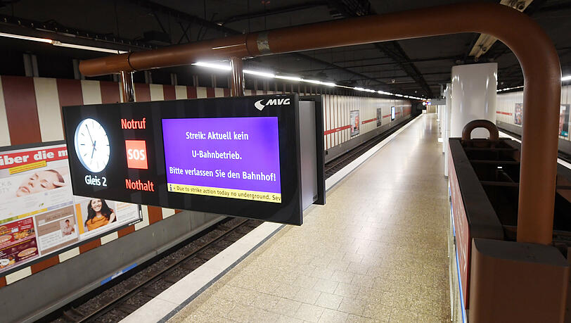 Der U-Bahnhof am Hauptbahnhof – menschenleer. So sah es im vergangenen Jahr beim Streik aus.