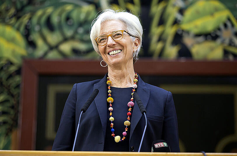 Der IWF plant ein Milliarden-Hilfspaket für die angeschlagene Ukraine. Im Bild: Die Vorsitzende des Internationalen Währungsfonds Christine Lagarde.
