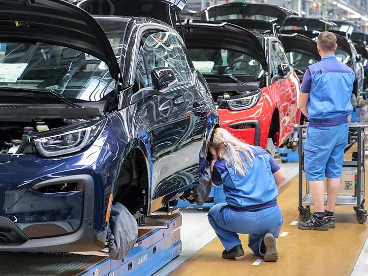 Produktion des elektrischen BMW i3 in Leipzig.