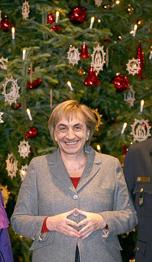Dabei enstanden auch nette Bildkombinationen wie hier: Markozy vor einem Weihnachtsbaum.