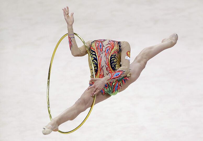 Die Russin Aleksandra Soldatova bei der Turn-EM in Minsk.