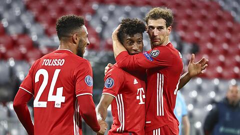 Zukunftsfragen (v.l.). Tolisso, Coman und Goretzka.