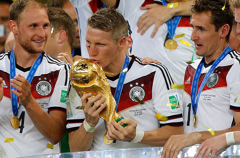 Bastian Schweinsteiger spielte im WM-Finale trotz Platzwunde unter dem rechten Auge.