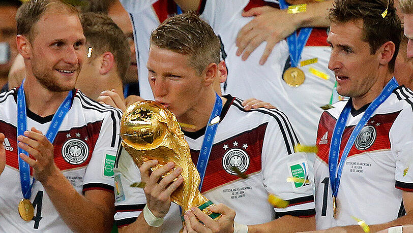 Bastian Schweinsteiger spielte im WM-Finale trotz Platzwunde unter dem rechten Auge.