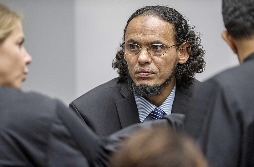 Ahmad Al Faqi Al Mahdi vor dem Internationalen Strafgerichtshof in Den Haag.