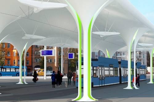So wird der neue Bus- und Trambahnhof an der Münchner Freiheit aussehen.