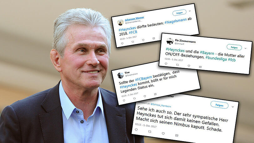Von Spott bis hin zu ernsten und fundierten Meinungen: Bei Twitter gehört Jupp Heynckes am Donnerstag natürlich zu den tragenden Themen.