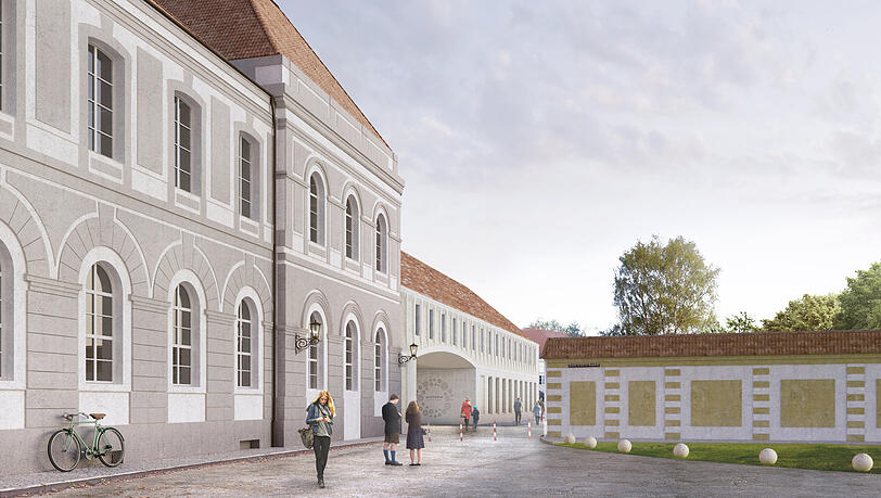An der neuen Fassade (hinten) nehmen Kritiker Anstoß, die Architekten haben bereits ihre Entwürfe angepasst. An der neuen Fassade (hinten) nehmen Kritiker Anstoß, die Architekten haben bereits ihre Entwürfe angepasst.