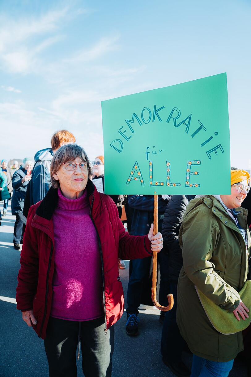 Angela Hiermer-Hoffmann ist viel auf Demos unterwegs. Angela Hiermer-Hoffmann ist viel auf Demos unterwegs.