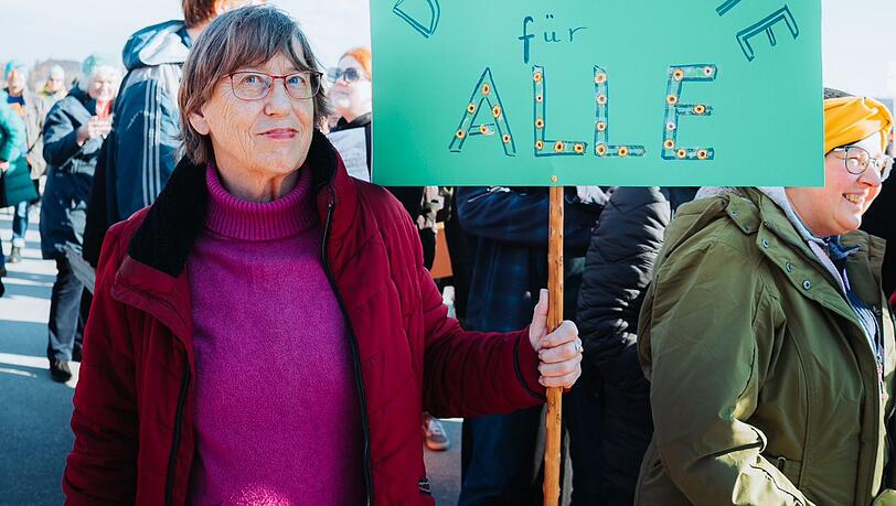 Angela Hiermer-Hoffmann ist viel auf Demos unterwegs.