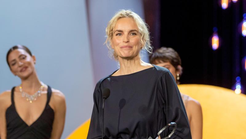 Nina Hoss hält ihre Dankesrede beim 67. Filmfestival San Sebastián. Nina Hoss hält ihre Dankesrede beim 67. Filmfestival San Sebastián.