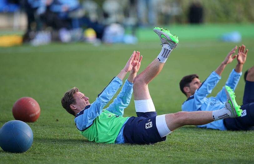 In der zweiten Einheit des ersten Trainingstages standen für den TSV 1860 ein Kraftzirkeltraining und Spielformen an.