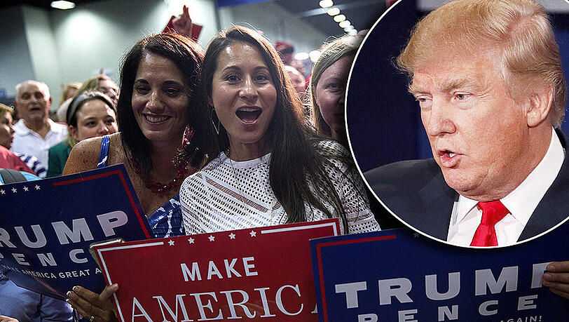 Trotz seiner etlichen sexistischen Entgleisungen findet Donald Trump auch unter Frauen Anhänger. Trotz seiner etlichen sexistischen Entgleisungen findet Donald Trump auch unter Frauen Anhänger.
