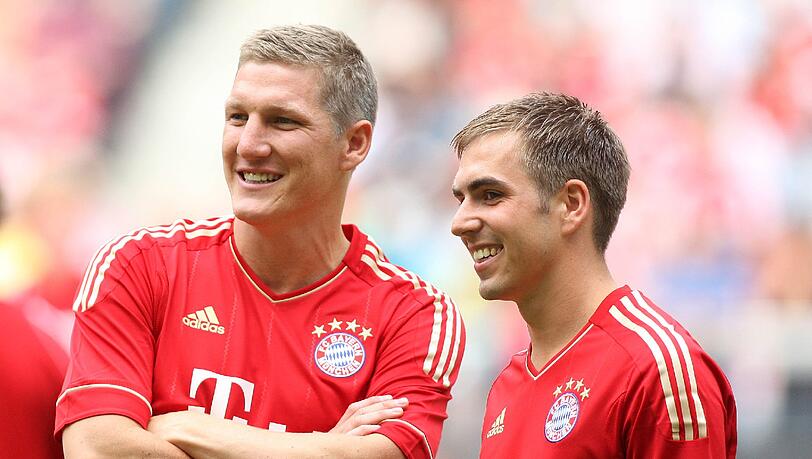 Kapitäne unter sich: Bastian Schweinsteiger (l.) und Philipp Lahm. Kapitäne unter sich: Bastian Schweinsteiger (l.) und Philipp Lahm.