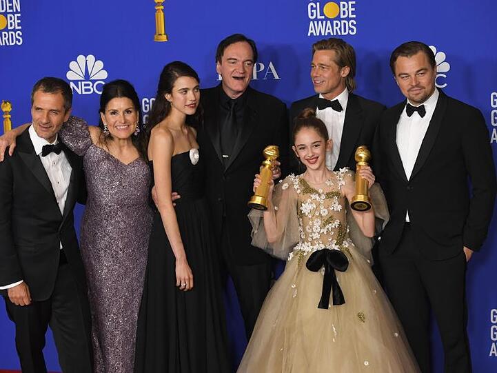 Quentin Tarantino mit seinem Team von "Once Upon a Time in Hollywood".