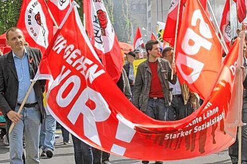 "Wir gehen vor" lautete das DGB-Motto.
