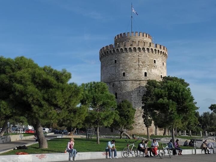 Das Wahrzeichen der Stadt Thessaloniki: der Weiße Turm.