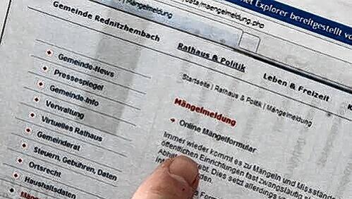 Bürger können Mängel online melden. Bürger können Mängel online melden.