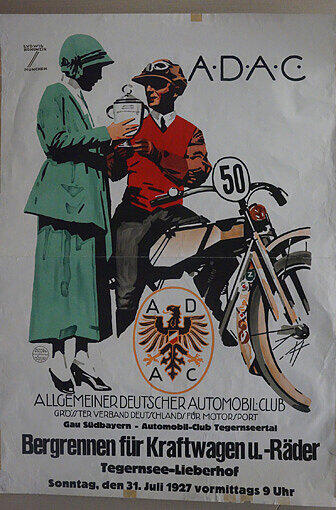 Auf den Berg &mdash; mit dem Bike: Der ADAC informiert 1927 über ein Rennen am Tegernsee.