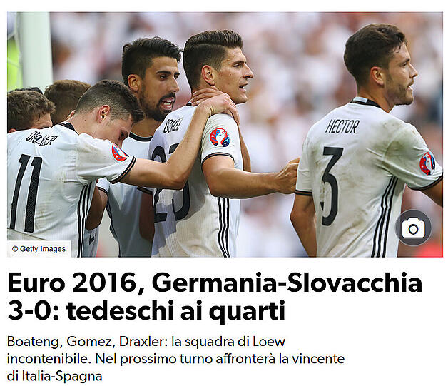 Corriere dello Sport (Italien): "Die Deutschen im Viertelfinale. Löws Mannschaft unkontrollierbar."