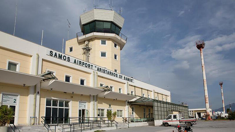 Flughafengebäude auf der Insel Samos. Der deutsche Betreiber Fraport übernimmt 14 griechische Regionalflughäfen.