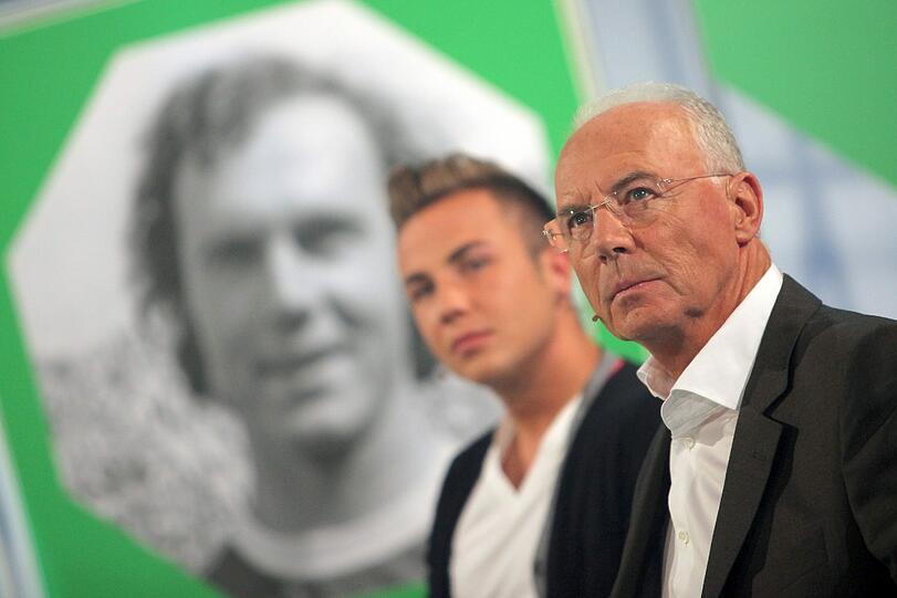 Mario Götze und Franz Beckenbauer im Aktuellen Sportstudio.
