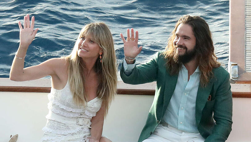 Heidi Klum und Tom Kaulitz am Freitag auf einem Boot bei Capri. Heidi Klum und Tom Kaulitz am Freitag auf einem Boot bei Capri.
