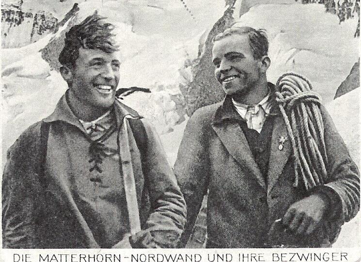 Die Schmid-Brüder vor dem Matterhorn.