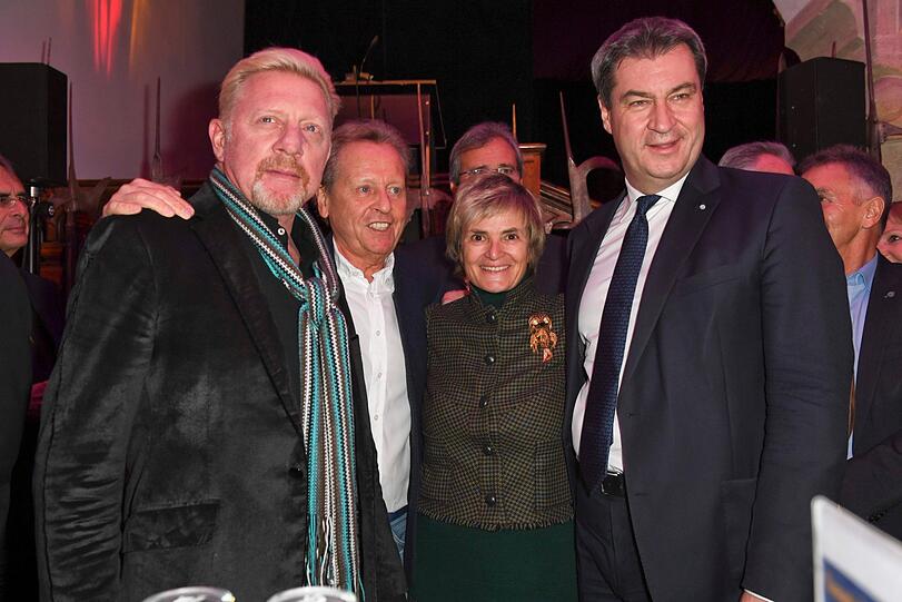 Boris Becker, Dr. Klaus Eder, Fürstin Gloria von Thurn und Taxis mit Ministerpräsident Markus Söder