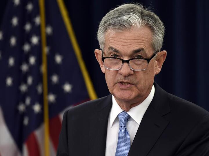 Jerome Powell, US-Notenbankchef, spricht während einer Pressekonferenz.