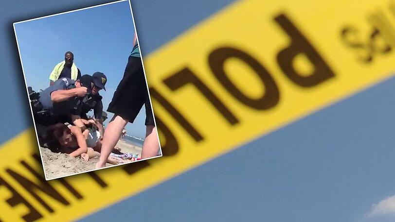 An einem Strand im US-Bundesstaat New Jersey sorgt ein Fall von Polizeigewalt für Diskussionen.