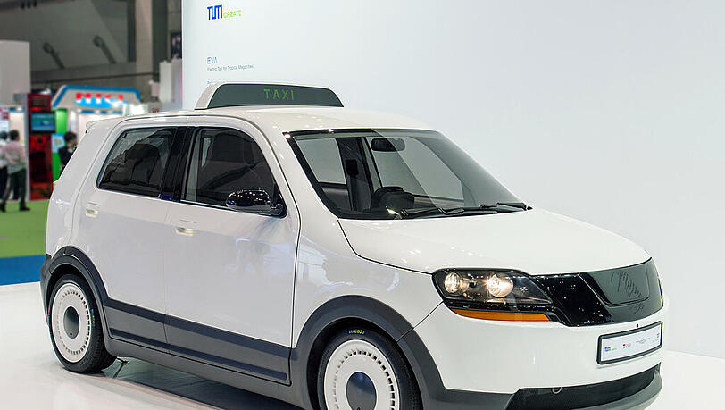 Ausgezeichnet: Das Elektrotaxi EVA. Ausgezeichnet: Das Elektrotaxi EVA.