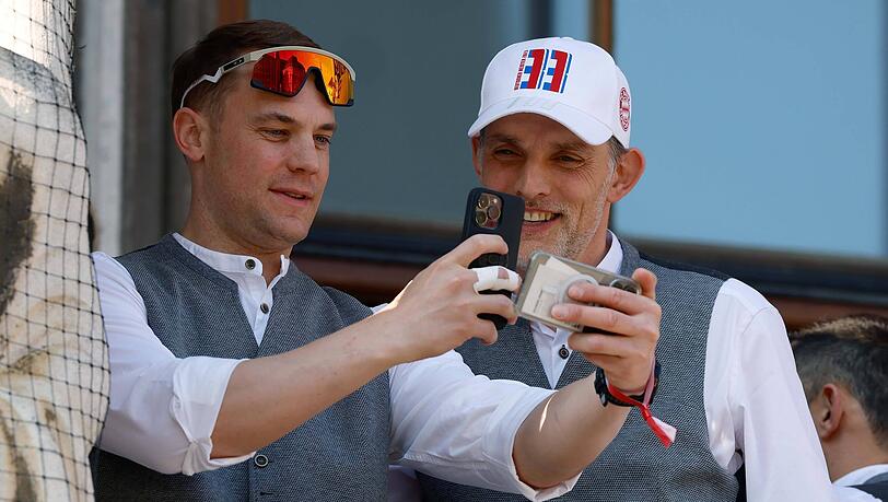 Verstanden sich nicht nur bei der Meisterfeier des FC Bayern gut: Manuel Neuer (l.) und Thomas Tuchel.