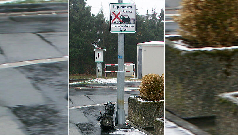 "Bitte Motor abstellen": Das haben der oder die Unbekannte hier wörtlich genommen. "Bitte Motor abstellen": Das haben der oder die Unbekannte hier wörtlich genommen.
