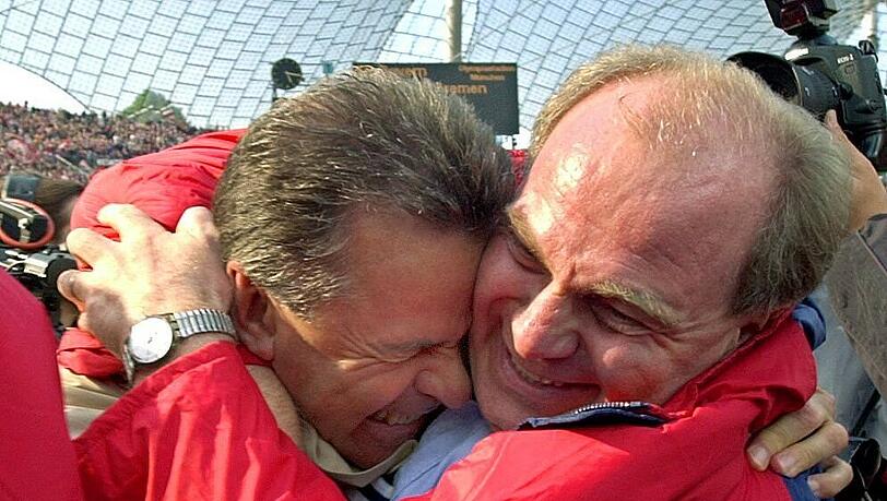 Weggefährten und Freunde: Ottmar Hitzfeld und Uli Hoeneß. Weggefährten und Freunde: Ottmar Hitzfeld und Uli Hoeneß.
