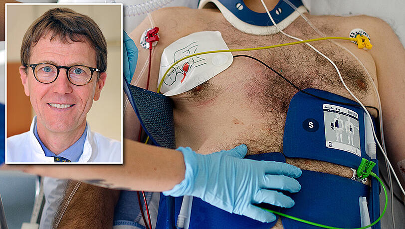 Nach einem Herzinfarkt zählt jede Minute. Etwa 60 000 Menschen sterben daran jedes Jahr in Deutschland. Kleines Bild: Professor Heribert Schunkert, ärztlicher Direktor des Deutschen Herzzentrums, leitete die Studie. Nach einem Herzinfarkt zählt jede Minute. Etwa 60 000 Menschen sterben daran jedes Jahr in Deutschland. Kleines Bild: Professor Heribert Schunkert, ärztlicher Direktor des Deutschen Herzzentrums, leitete die Studie.