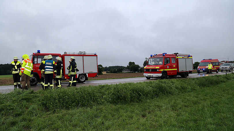 Der BMW-Fahrer krachte gegen den Baumstapel und war vermutlich sofort tot. Die Bilder vom Horror-Crash.
