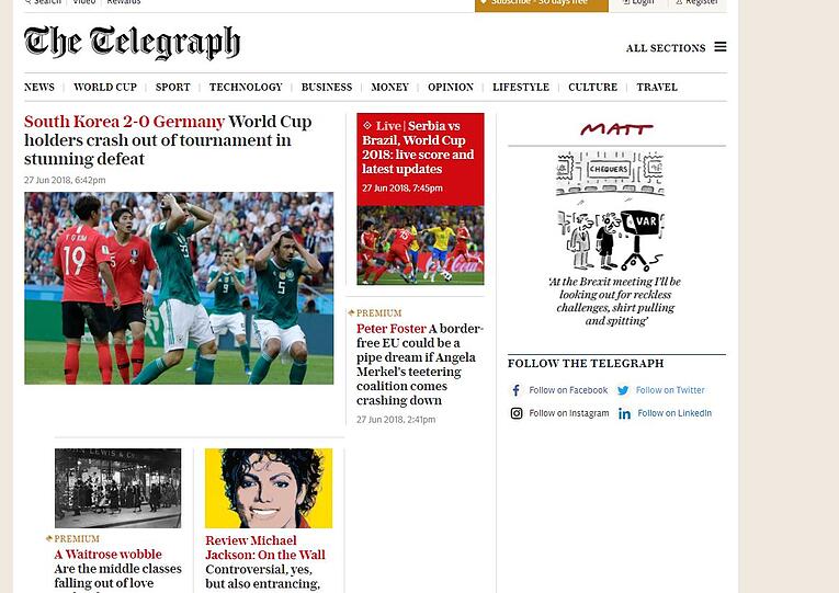 "The Telegraph": "Die Weltmeister fliegen mit einer überwältigenden Niederlage aus dem Turnier."